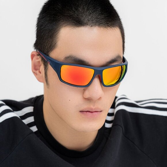 Orange Mirror Flash Polarized Sports Sunglasses - Picture 5 of 7